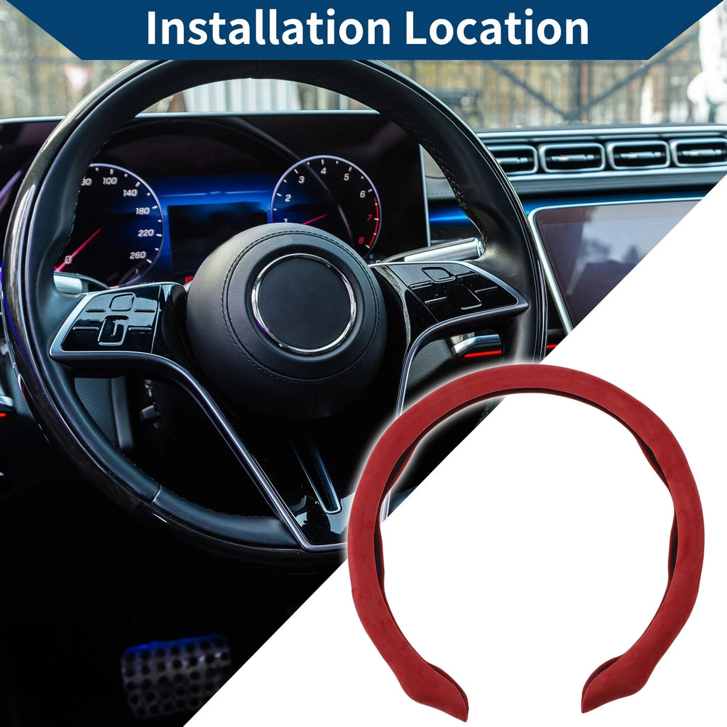 Steering Wheel Cover for Car (14.96", Red)
