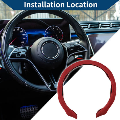Steering Wheel Cover for Car (14.96", Red)