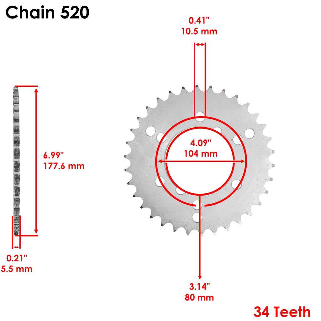 Drive Chain and Sprockets Kit Replacement for Polaris Trail Boss 250 (1991–1993)