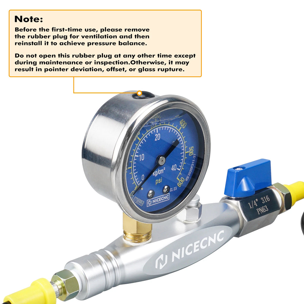 Dual Hose Nitrogen Shock Regulator Fill Tool for Powersports (No Loss Chuck)