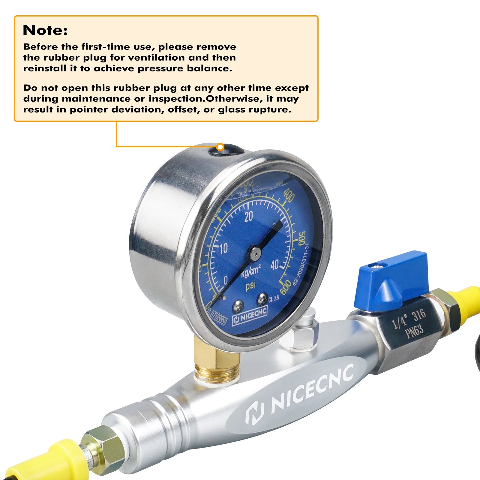 Dual Hose Nitrogen Shock Regulator Fill Tool for Powersports (No Loss Chuck)