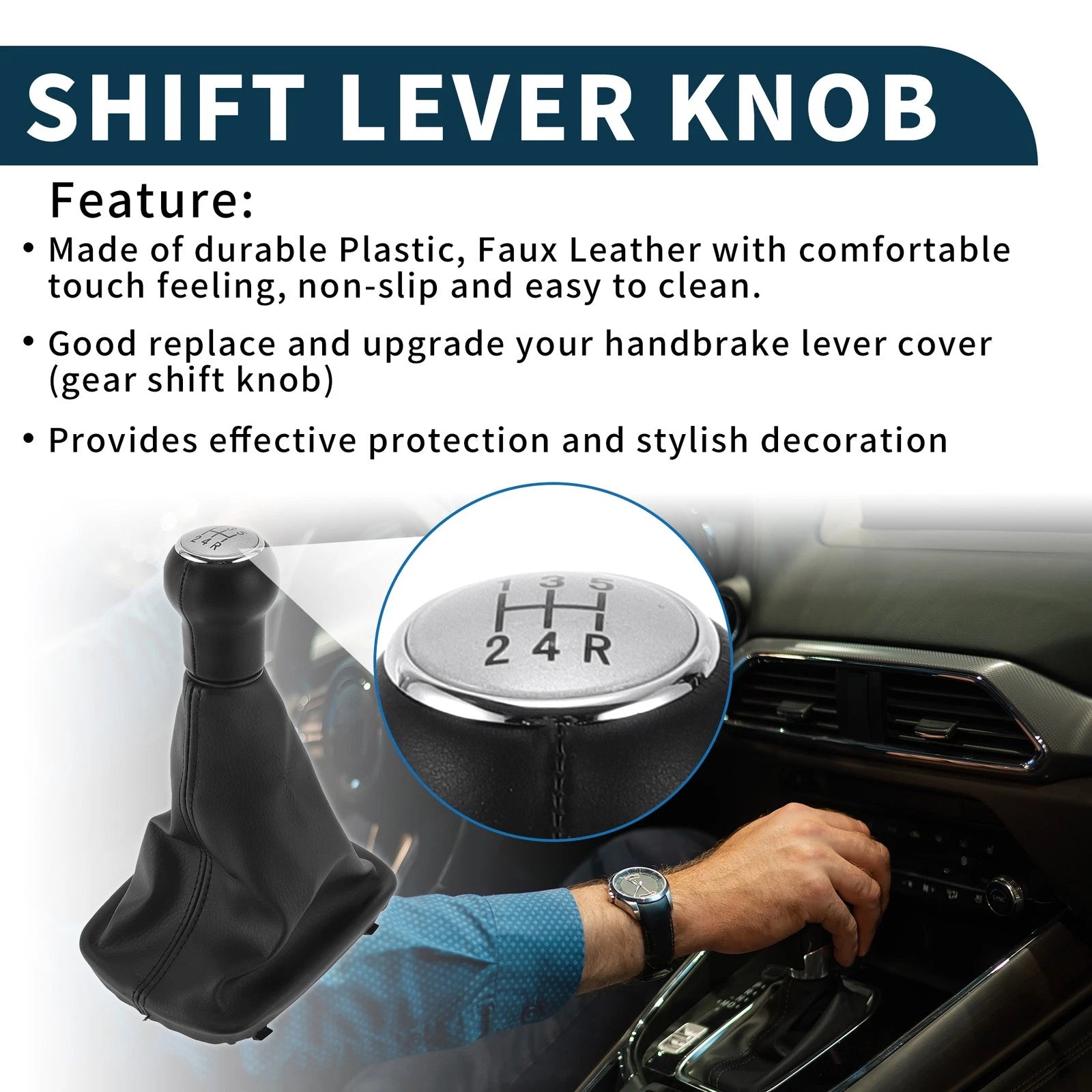 Gear Shifter Knob with Cover Replacement for Audi A6 (1997–2004)