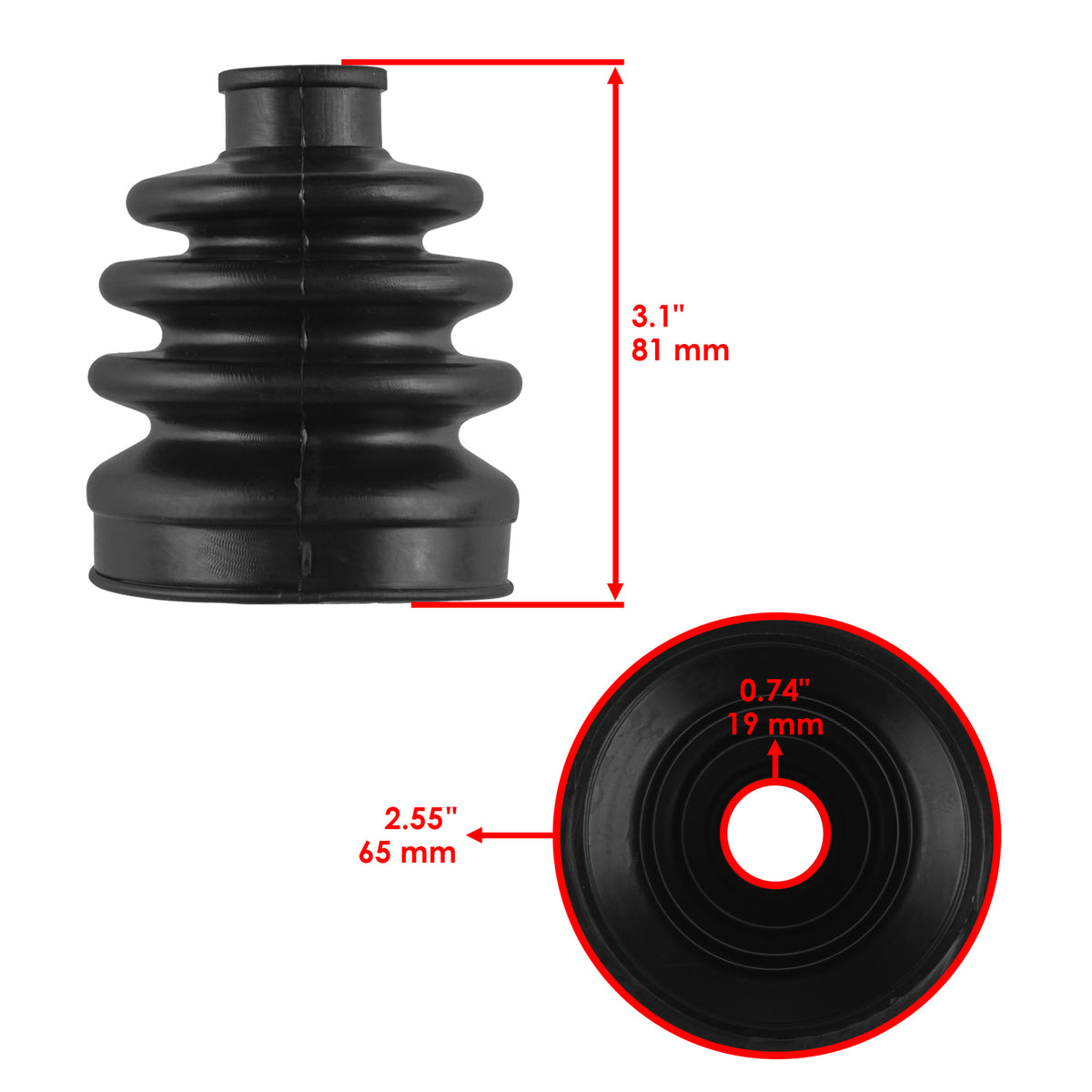 CV Boot Kit Front Axle Inner Outer Replacement for Kawasaki Mule 2510 (2000–2002)