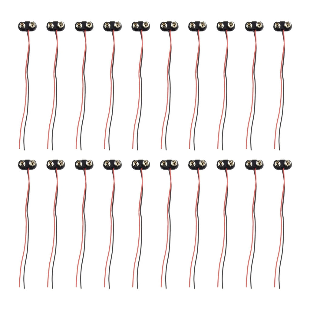 20X 9V Battery Clips T Type Connector Hard Shell