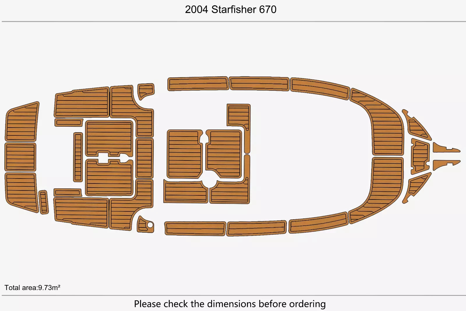 EVA Foam Teak Deck Flooring Mat for Star Fisher 670 (2004)