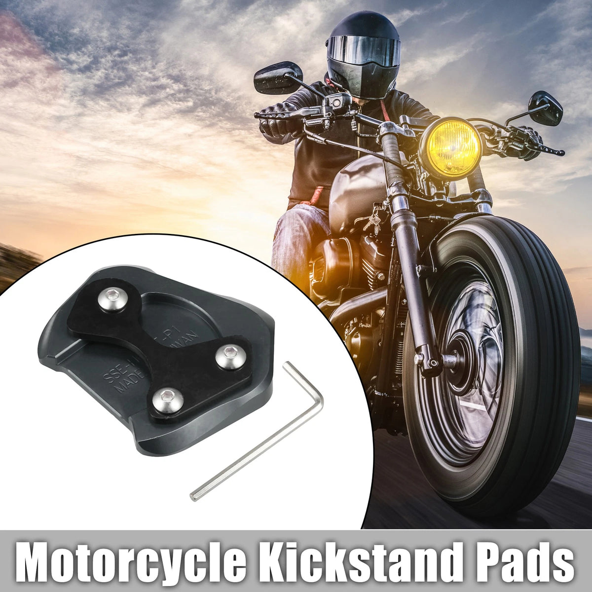 Motorcycle Kickstand Pad Replacement Aluminum Alloy for Honda CB200X (1990–1999)