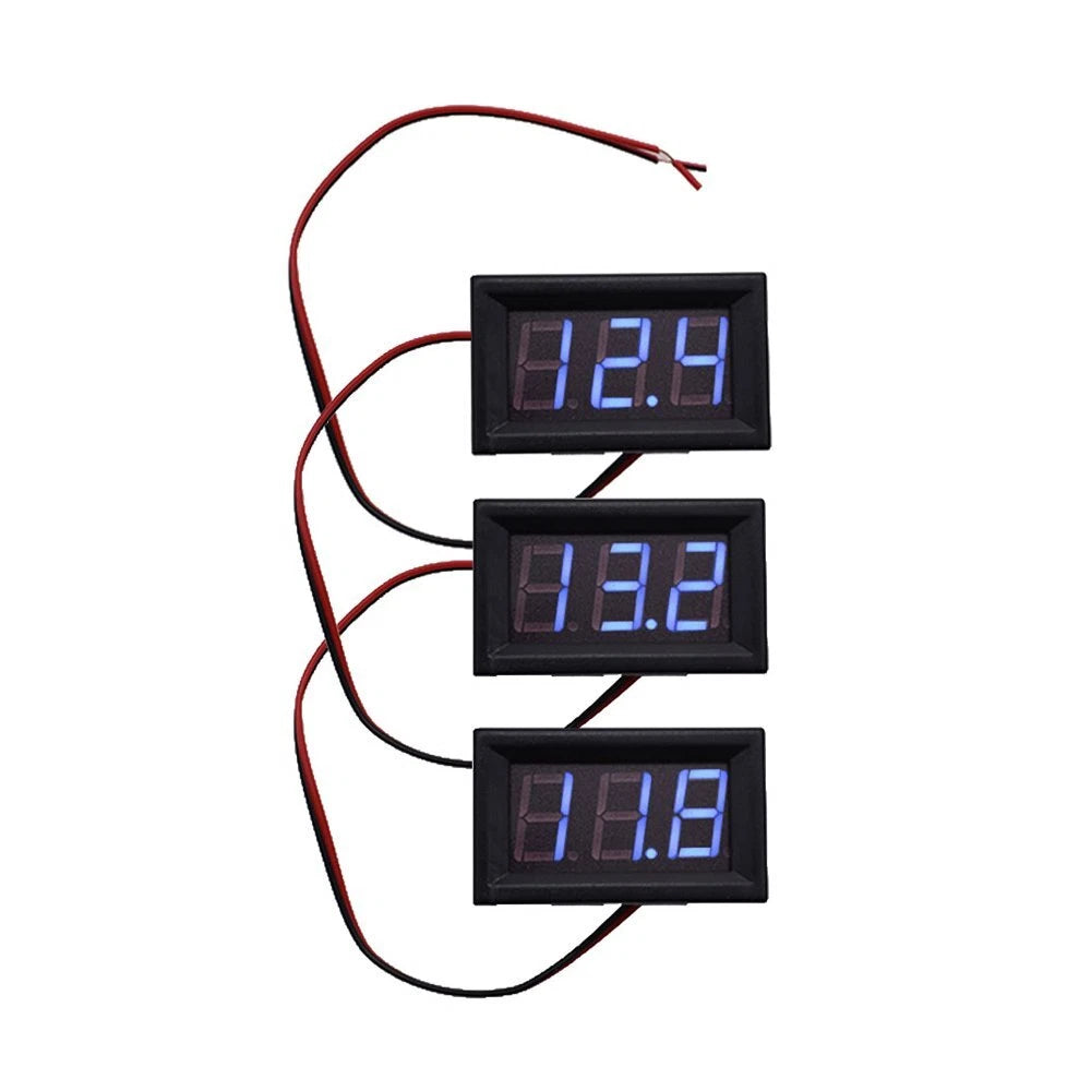3X 4.5-30V DC Blue LED Digital Display Voltage Meter for Motorcycle
