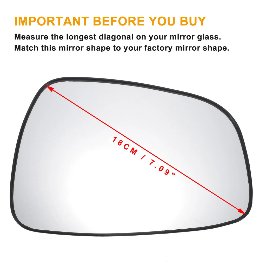 Left Side Mirror Glass Replacement Non Heated for Dacia Elantra (2011–2013)