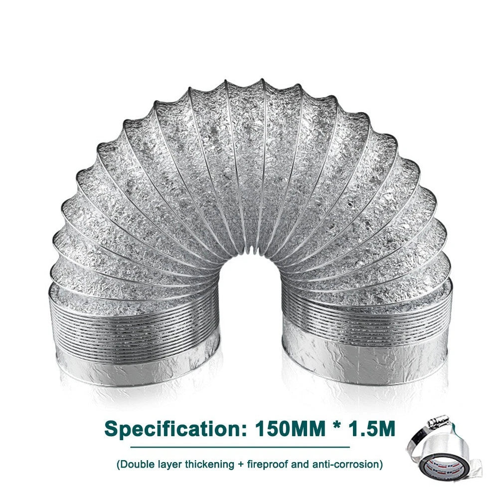 Extendable 1.5M Exhaust Hose for Dryer Range Hood Applications