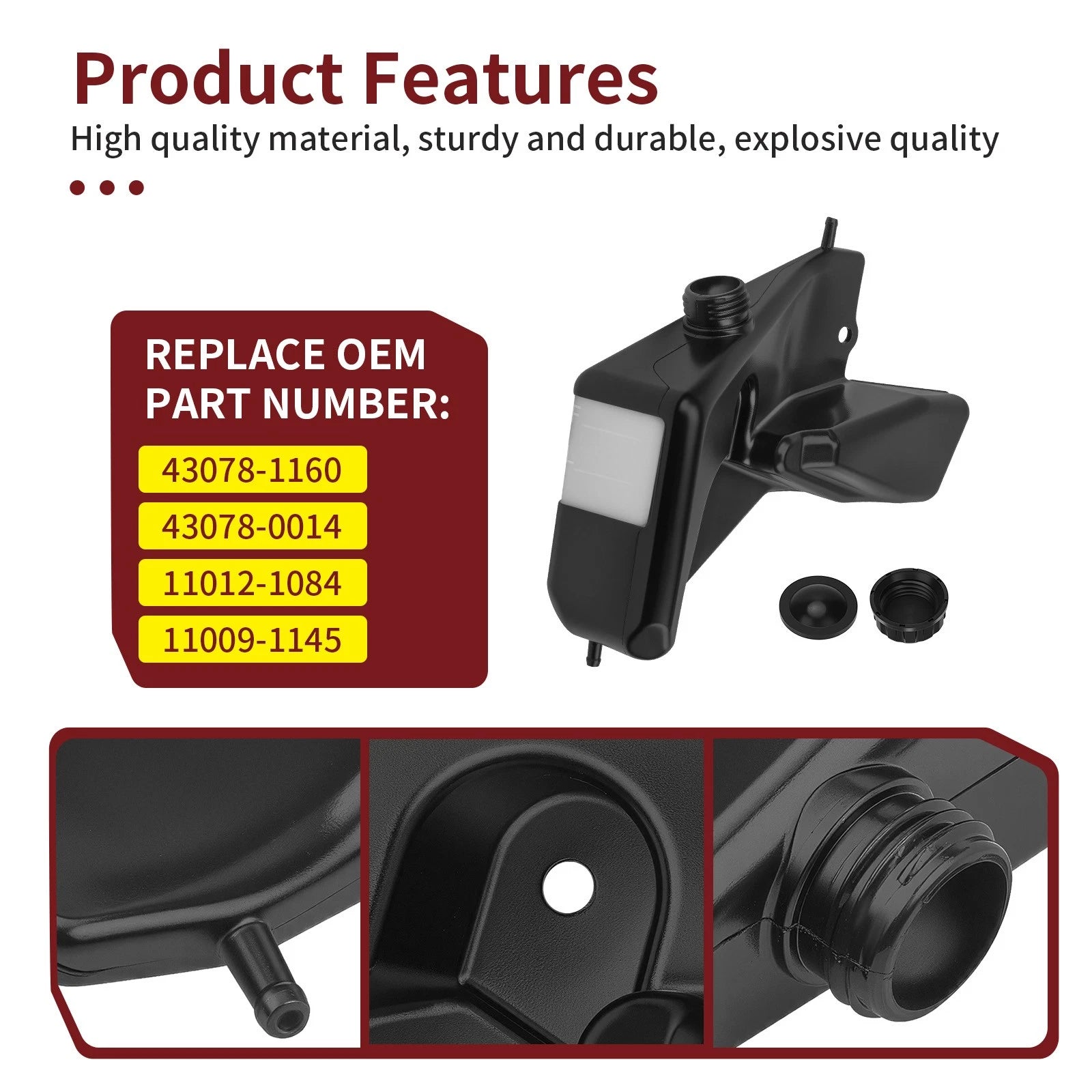 Coolant Reservoir w/ Cover for Kawasaki ZX-9R (1998–2003) 430781160 430780014