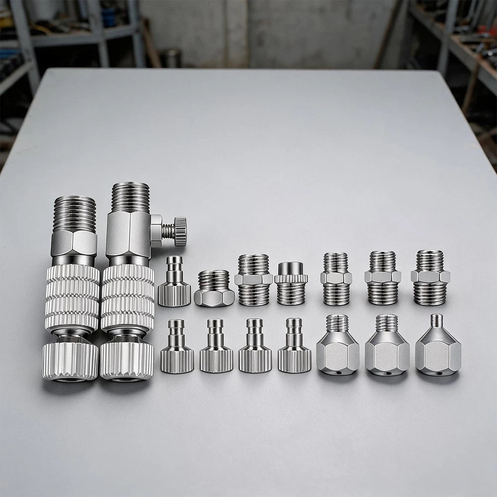 14-Piece Airbrush Fitting Kit with 1/8" & 1/4" Male/Female Options