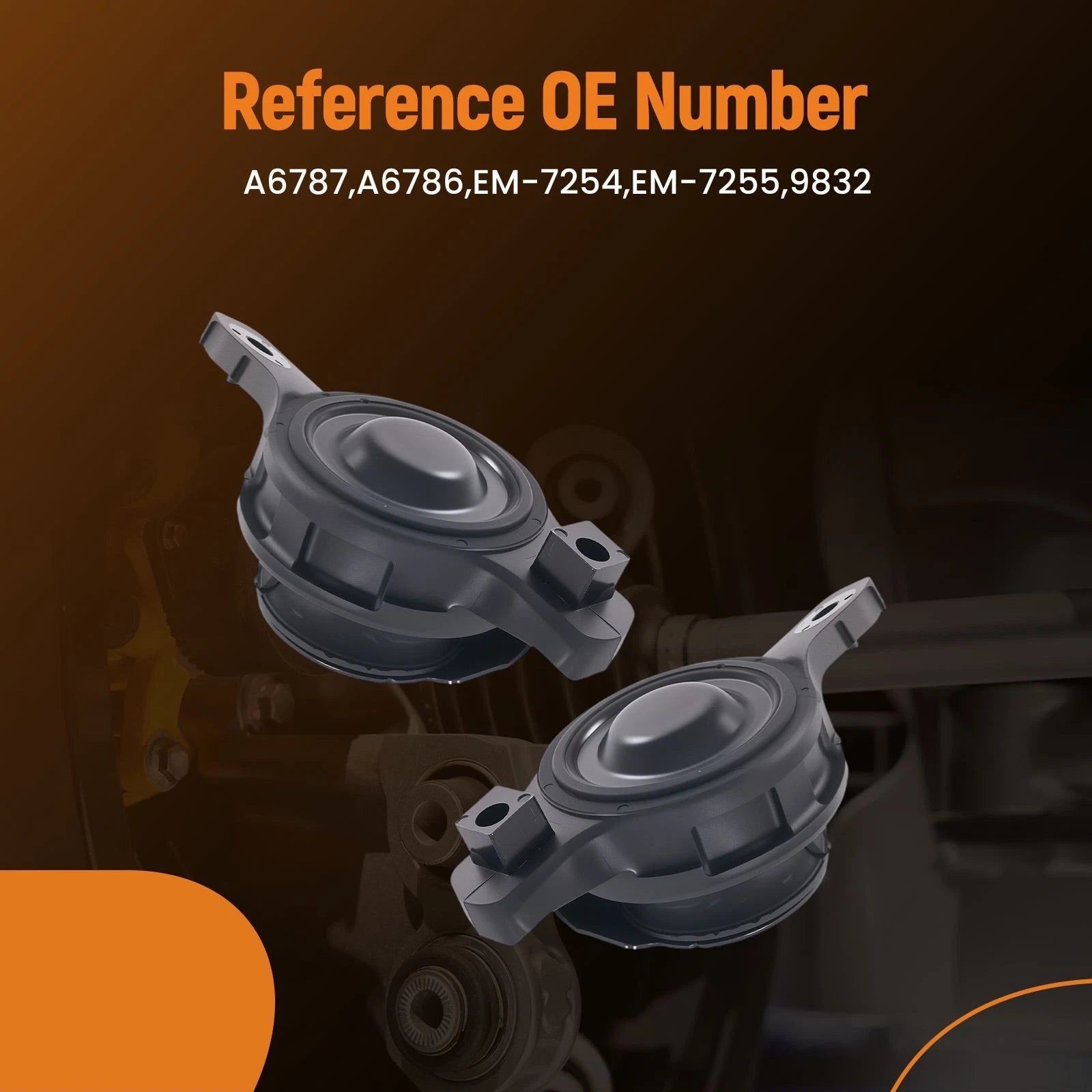 2X Front Engine Motor Mount for Subaru BRZ H4 2.0L (2013–2020) EM-7255