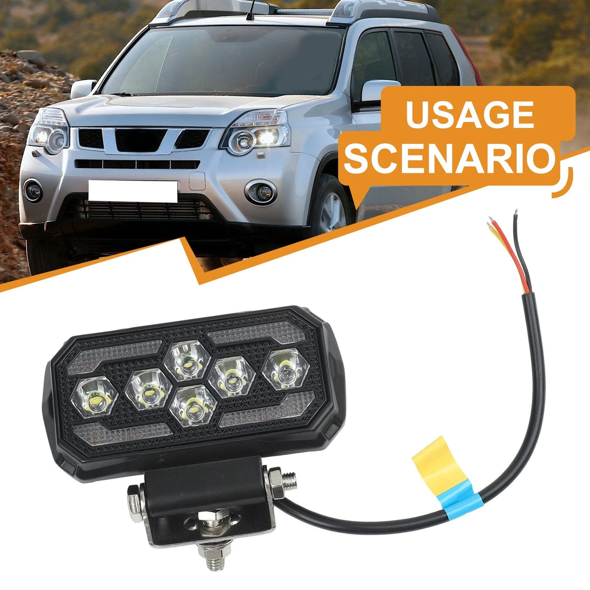 Off-Road Light LED Work Light Off-road Driving 3000LM Brightness DC 9-80V