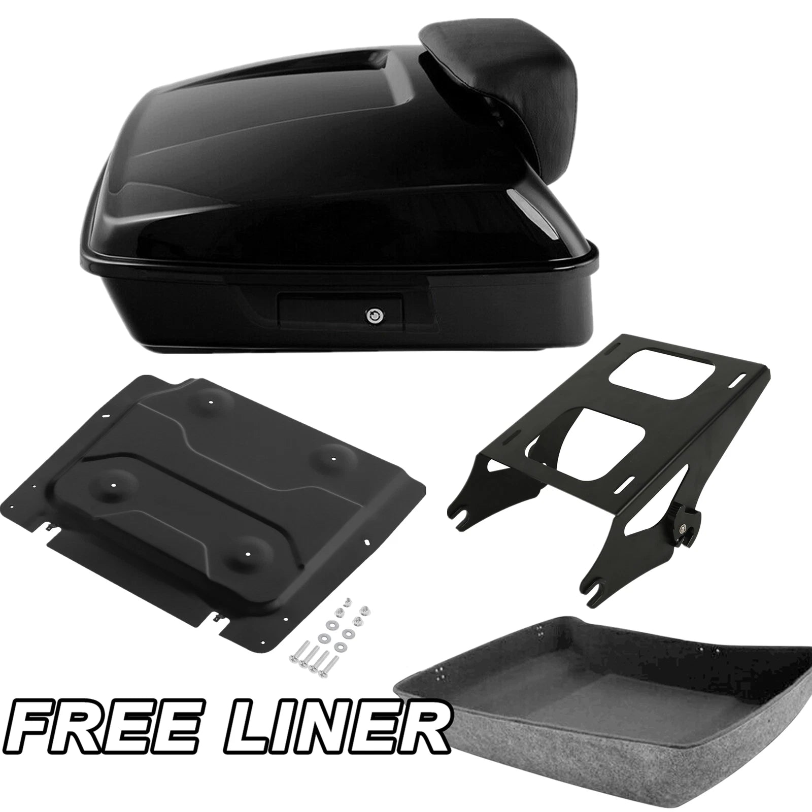 Trunk Backrest Pad Mount Base Plate for Harley Road Glide (2014–2023)