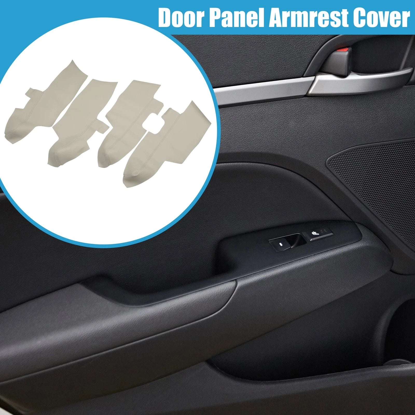 Pair Front Rear Door Panel Armrest Covers for Hyundai Santa Fe (2006–2012)