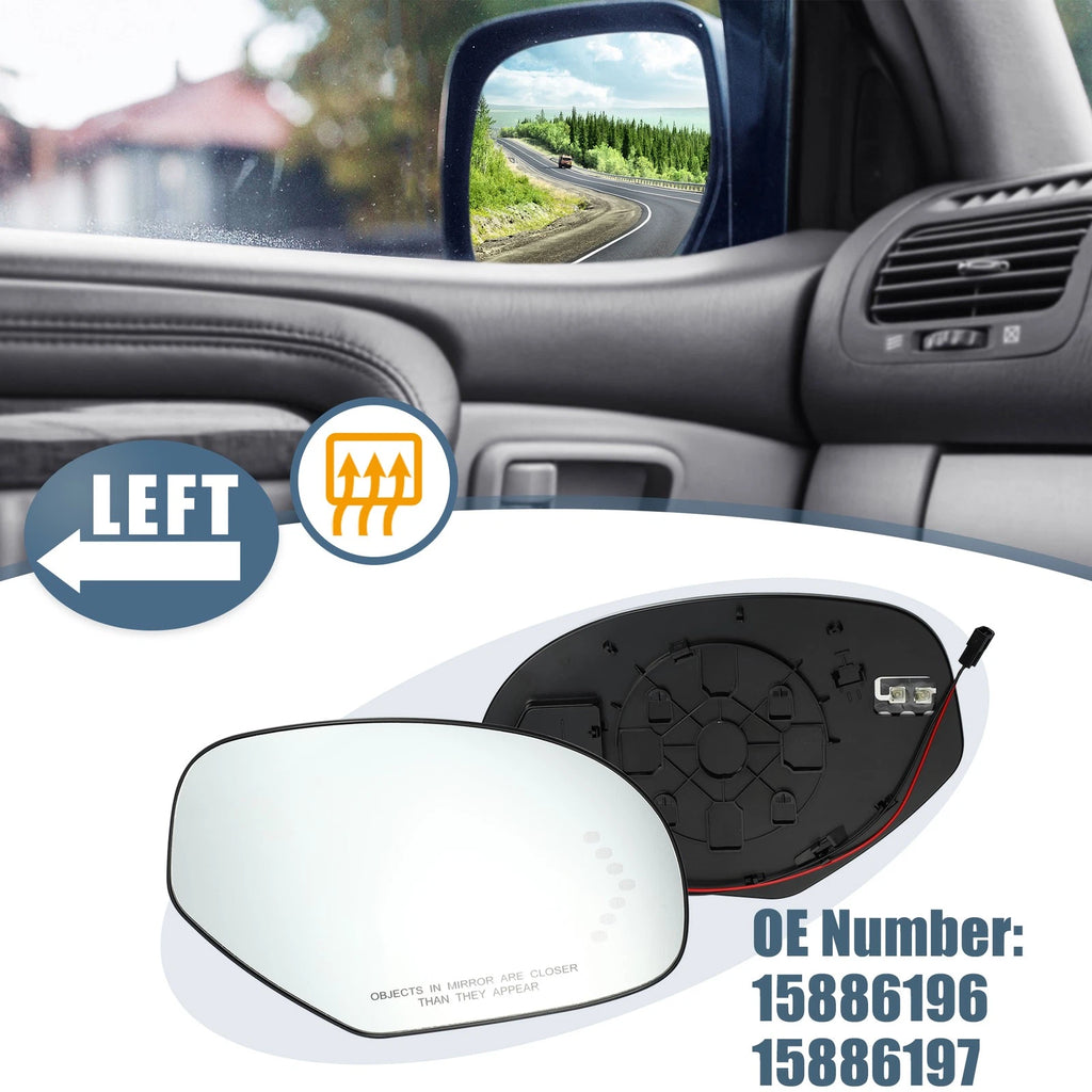 Passenger Right Side Heated Mirror Glass Replacement for Chevy Silverado (2007–2013)