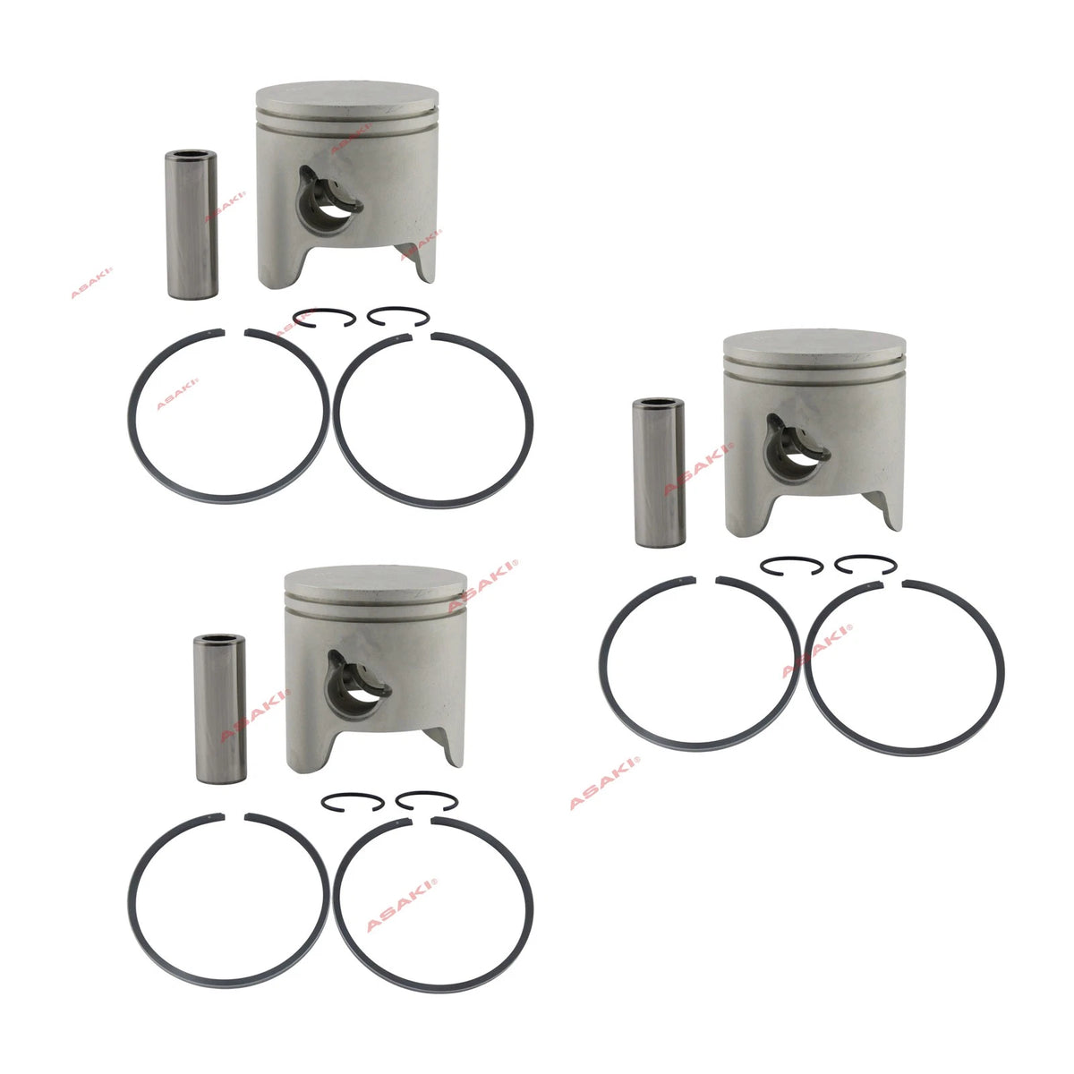 3X Piston Kit 0.25 + Ring for Yamaha 60HP 70HP 2-Stroke Outboard