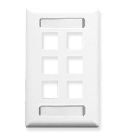 1-Gang 6-Port Faceplate for ICC IC107S06WH