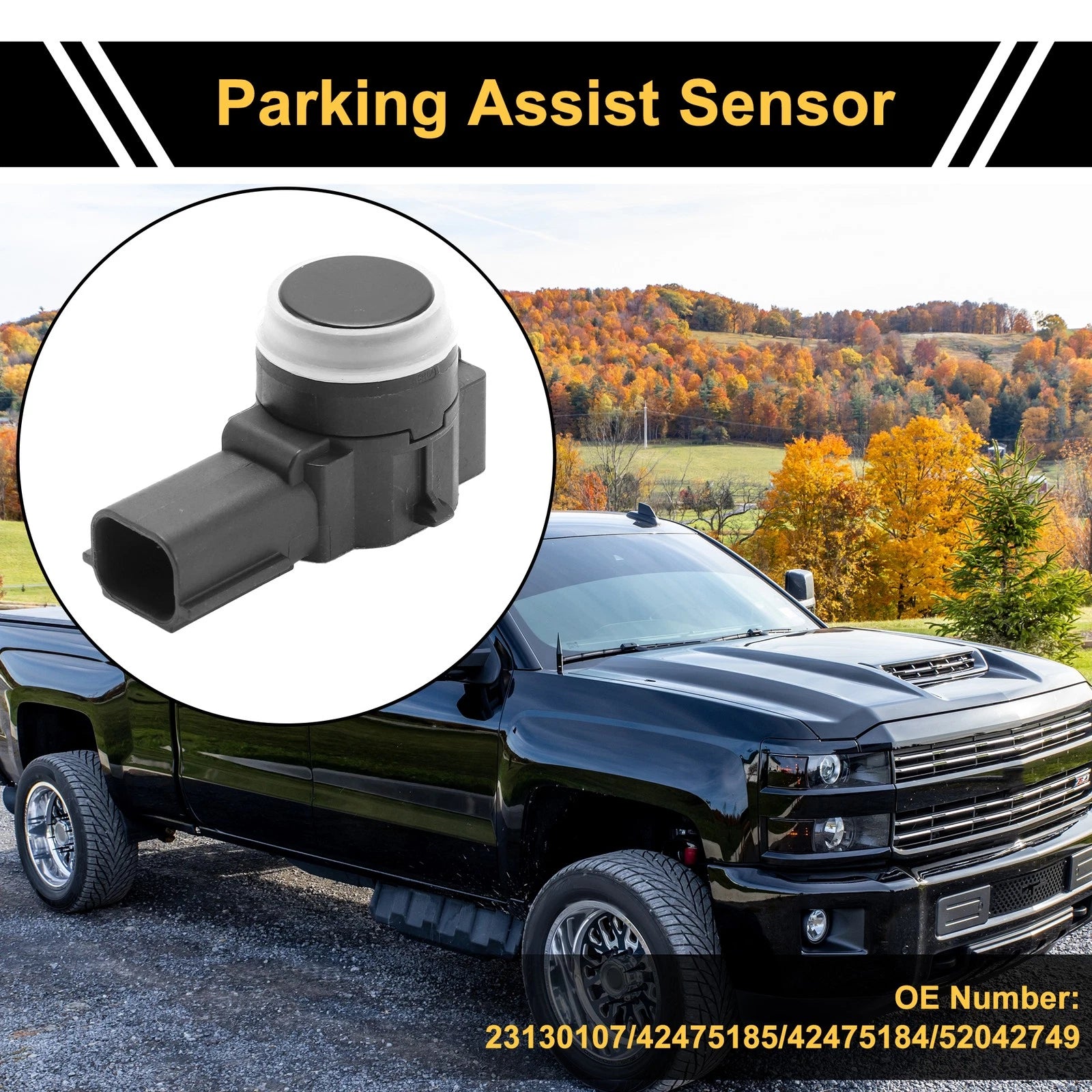 4 Pcs Bumper Reverse Parking Sensor Replacement for Chevrolet Silverado (2007–2013)