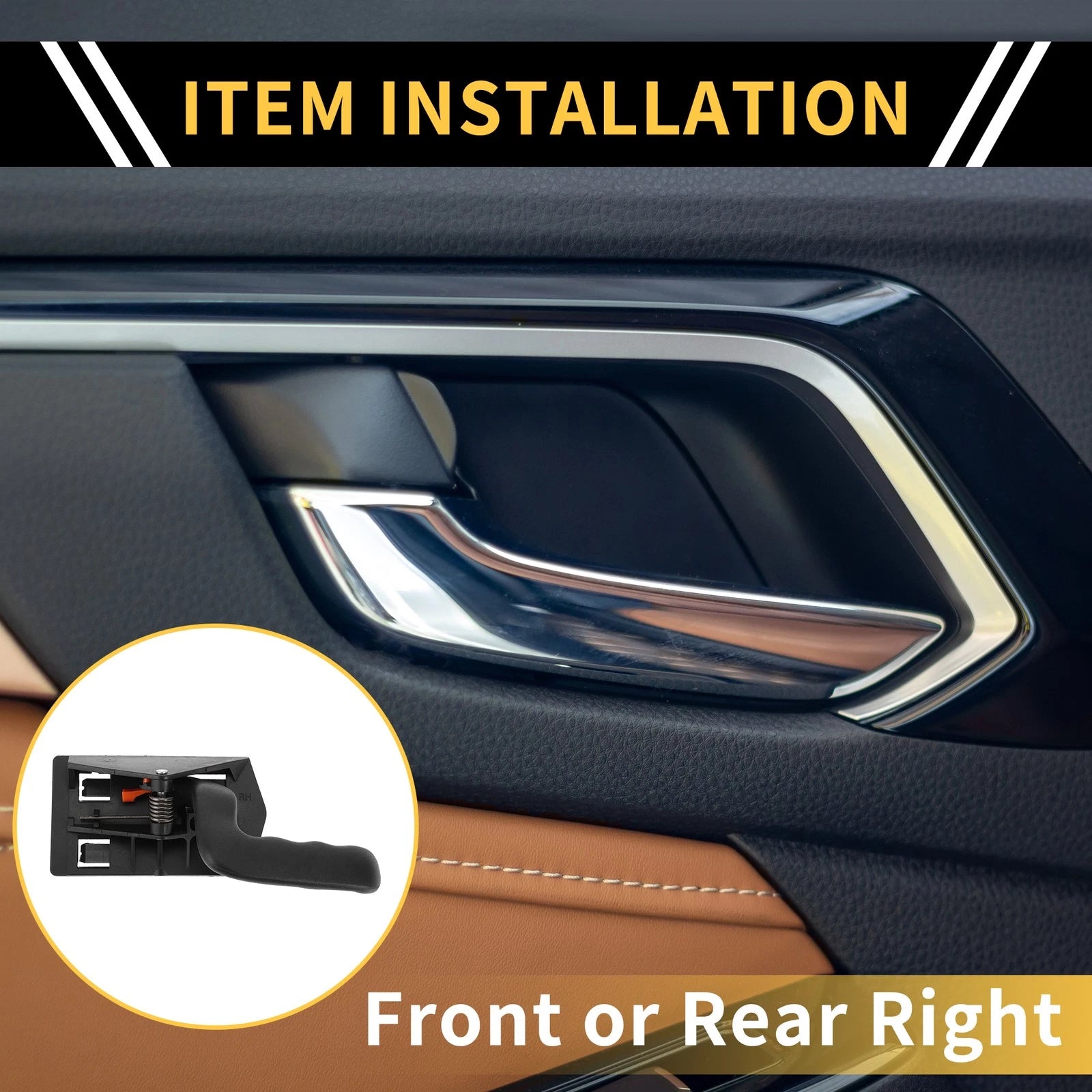Front Right Interior Door Handle Replacement for Chevrolet Silverado 2500 (2007–2014)