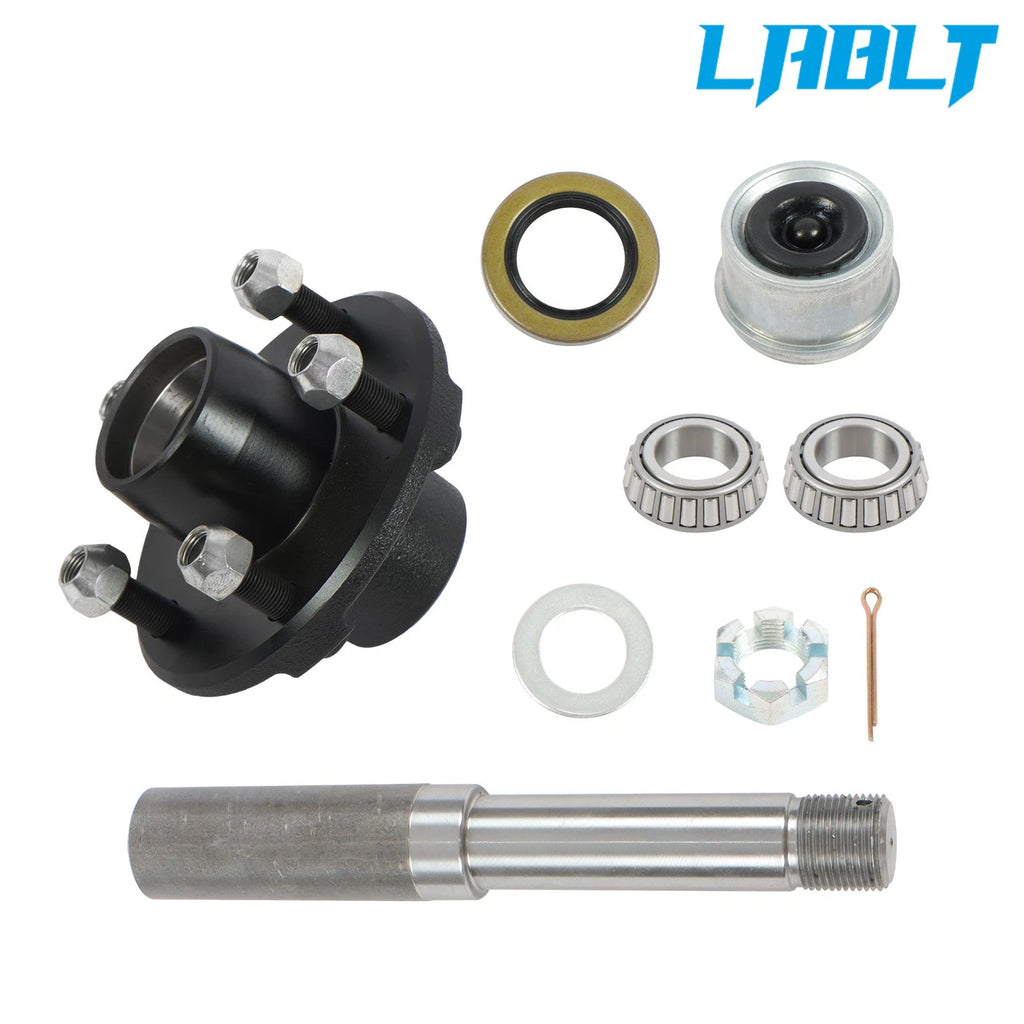 Trailer Hub Axle Kit 5 on 4.5" & 1" Round BT8 Spindle for 2000lbs (2000–2000)