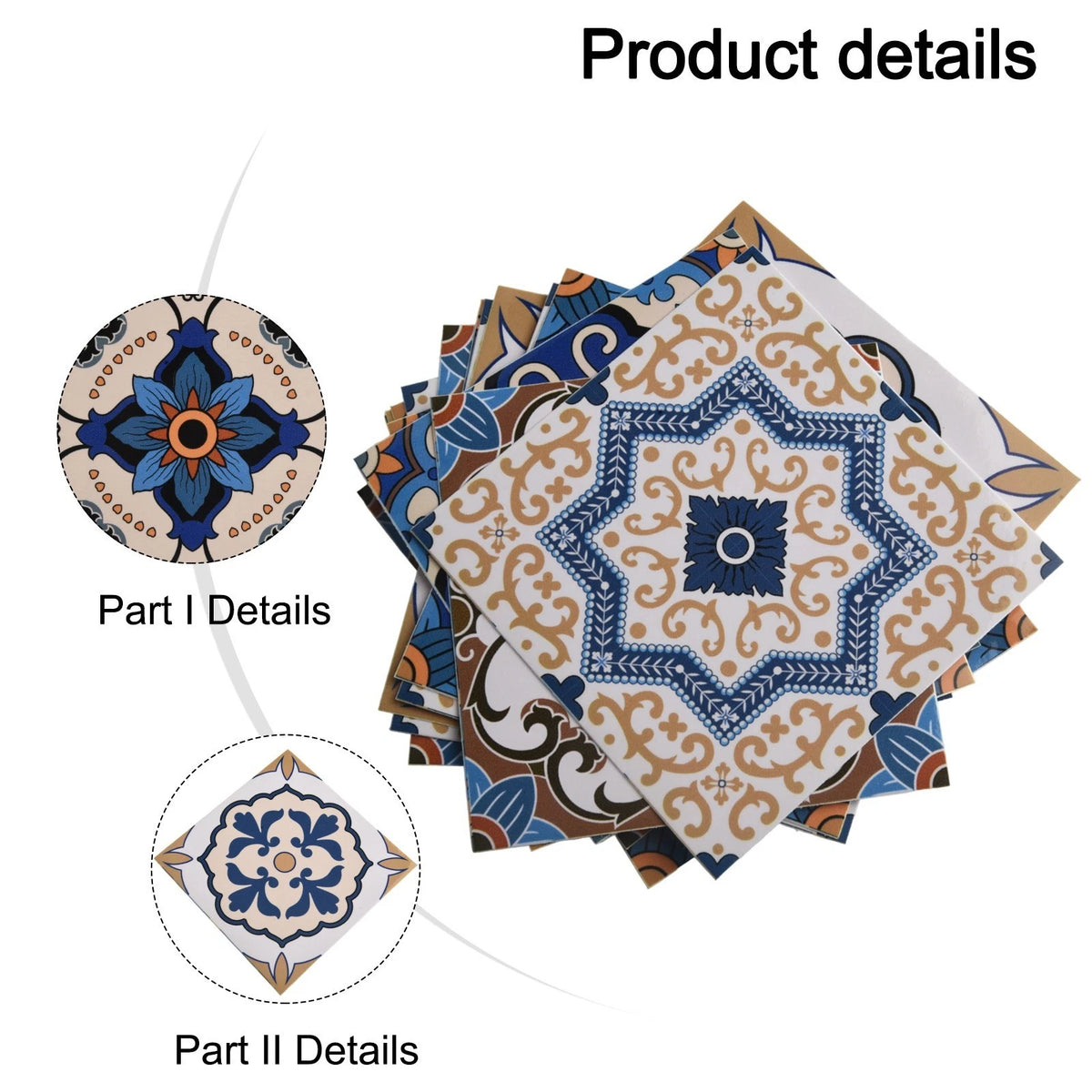 Set of 24 Tile Stickers for Kitchen Decor (10x10cm)