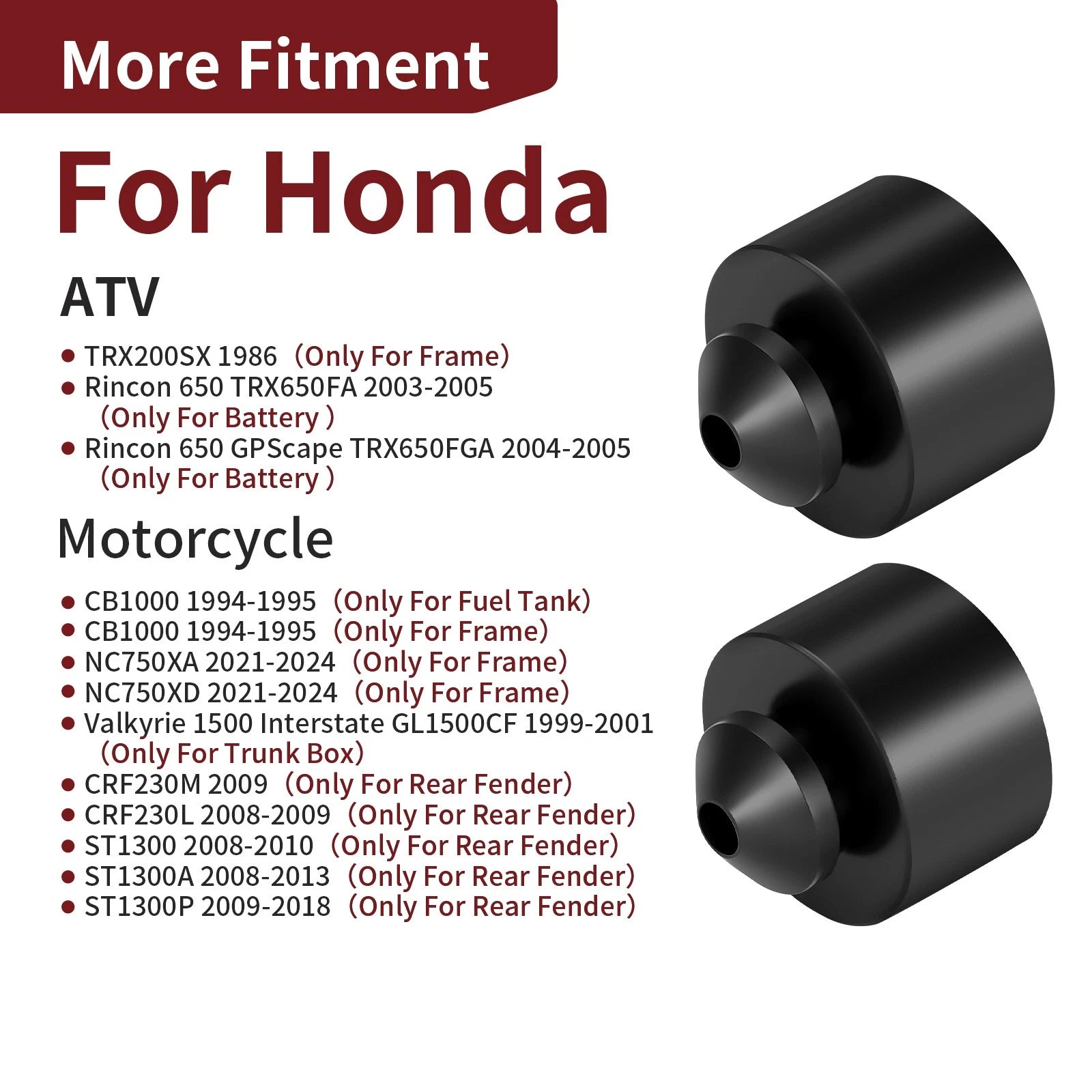 2X Seat Bottom Cover Door Rubber for Honda Talon 1000R 1000RS 1000X 1000XS