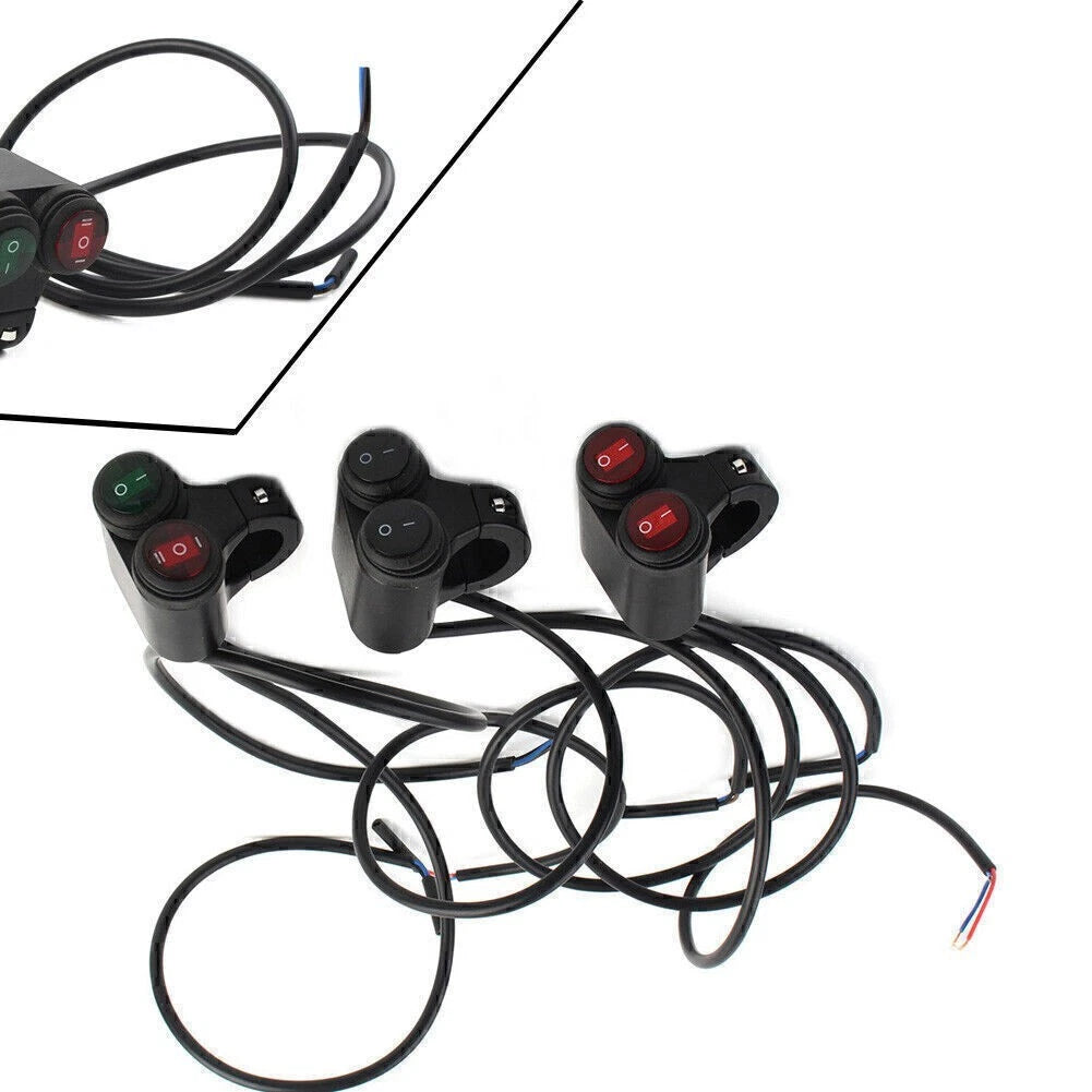 7/8'' Motor Handlebar Headlight Fog Spot Light Dual On Off Switch 12V Black 1pc