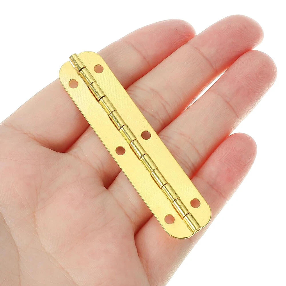 6Pcs Gold Hinges for Wooden Box Toolbox Wine Chest (65mm x 15mm)
