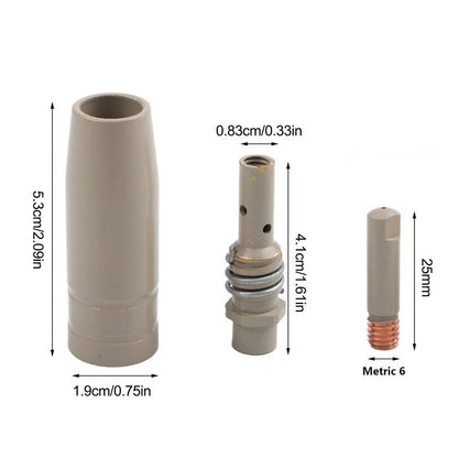 3PCS MIG Welding Tips Nozzles for 15AK Torch Standard Size Red Copper