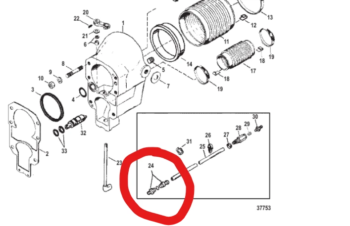 Speedometer Coupling Connector Kit 815956A1 for MerCruiser Alpha One (1983–1996)