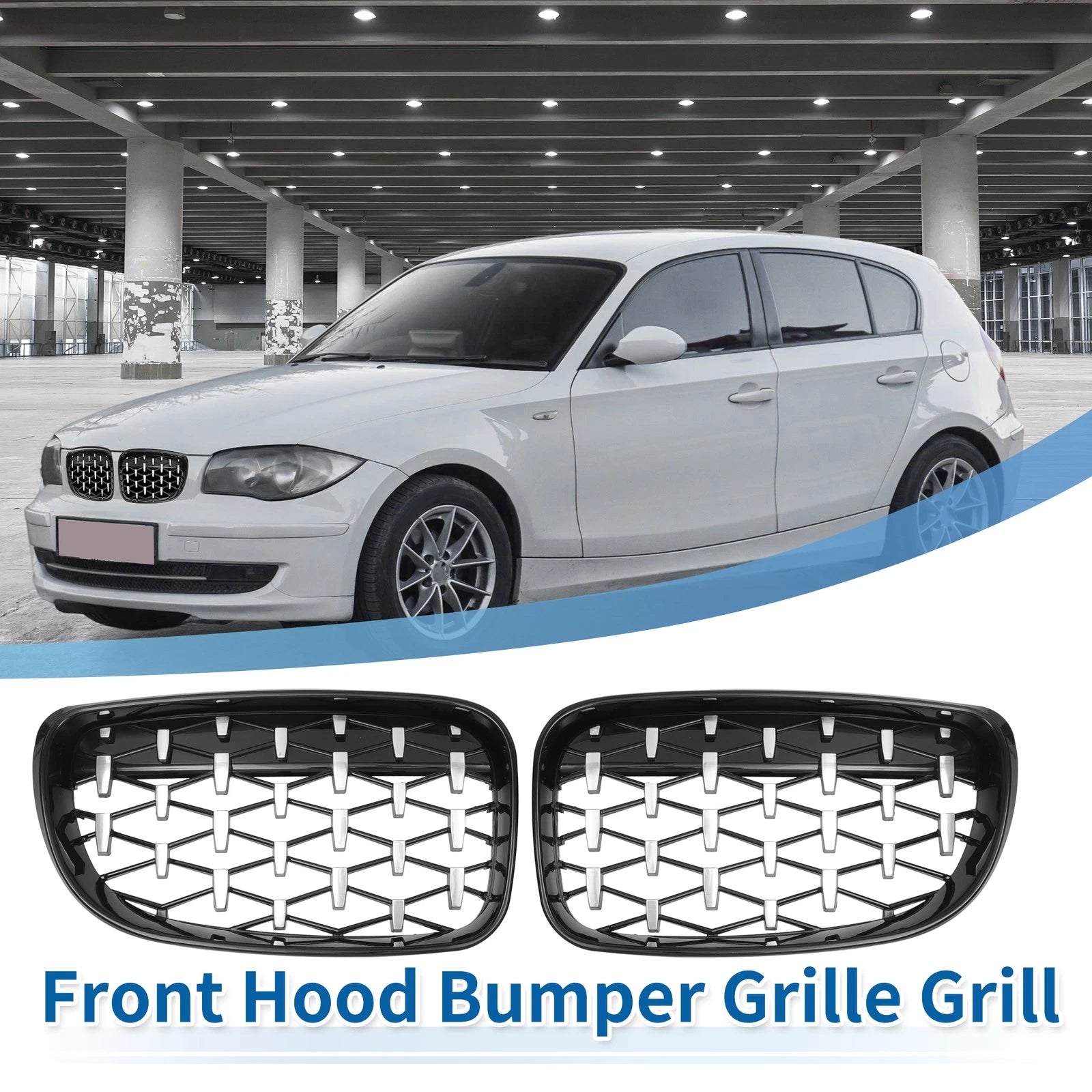 Front Hood Bumper Grille Grill Replacement for BMW 128i 135i (2008–2013)