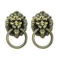 5Pc Antique Lion Head Door Knob Pull Handle Hardware for Cabinets
