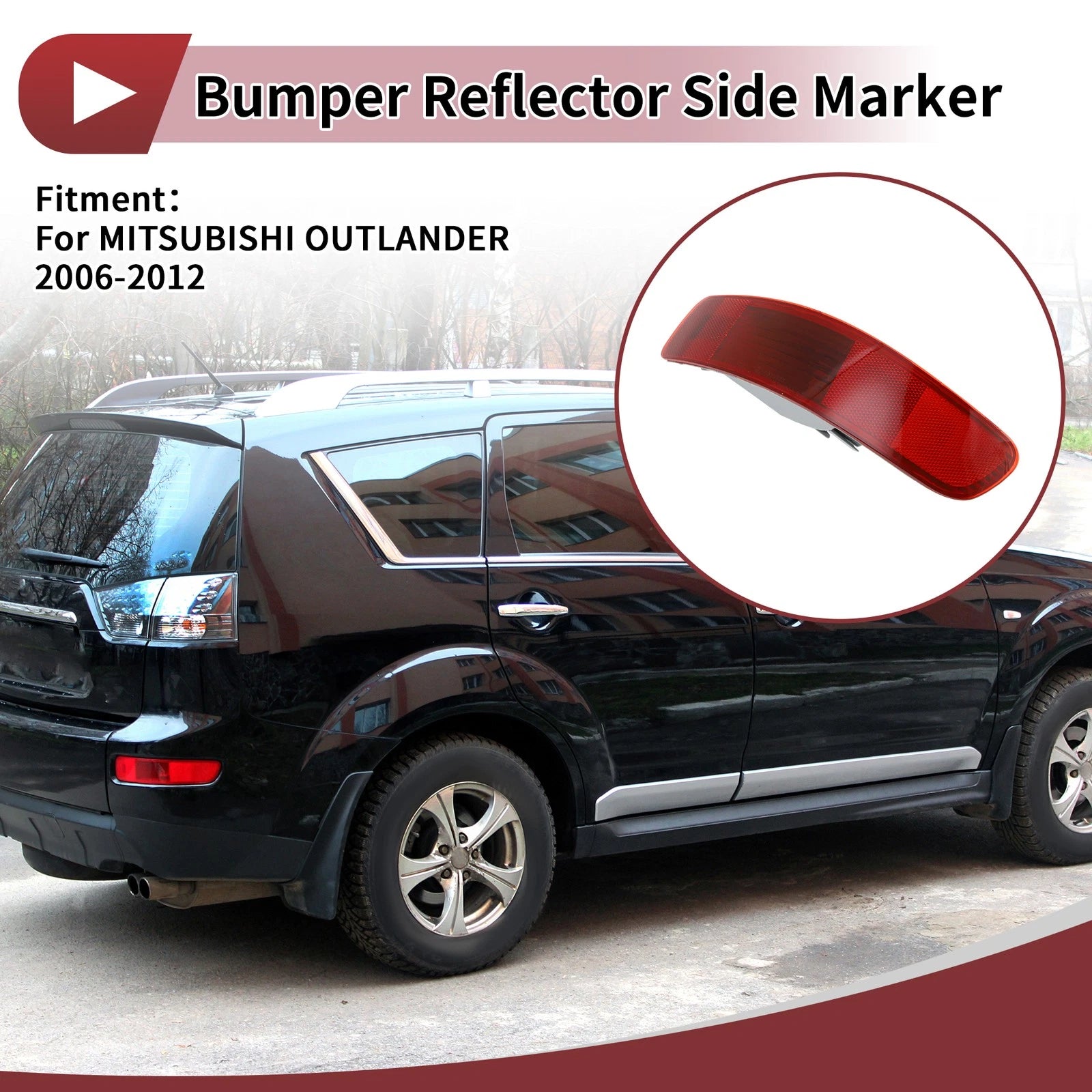 Rear Right Bumper Reflector Replacement for Mitsubishi Outlander (2007–2012)