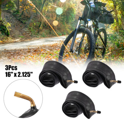 16 Inch Bike Inner Tube Set with 45mm Bent Valve for 16x2.125 (45mm)