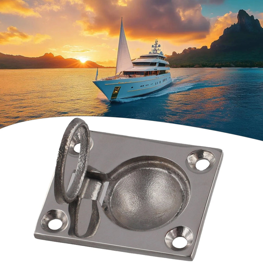 Stainless Steel Boat Hatch Latch with Lifting Ring Pull Handle