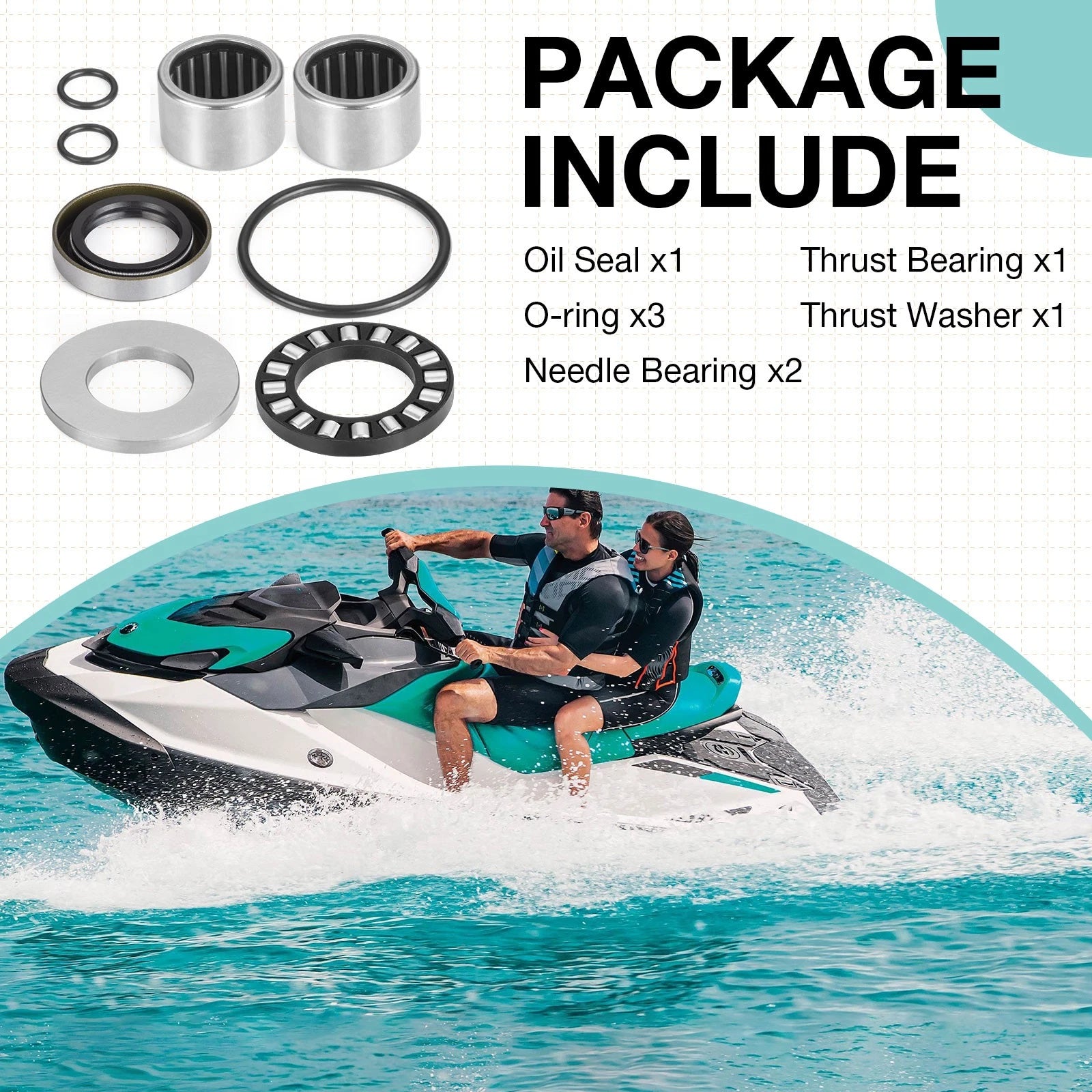 Jet Pump Bearings Seals Kit for Sea-Doo SPI Speedster Sportster (1996)