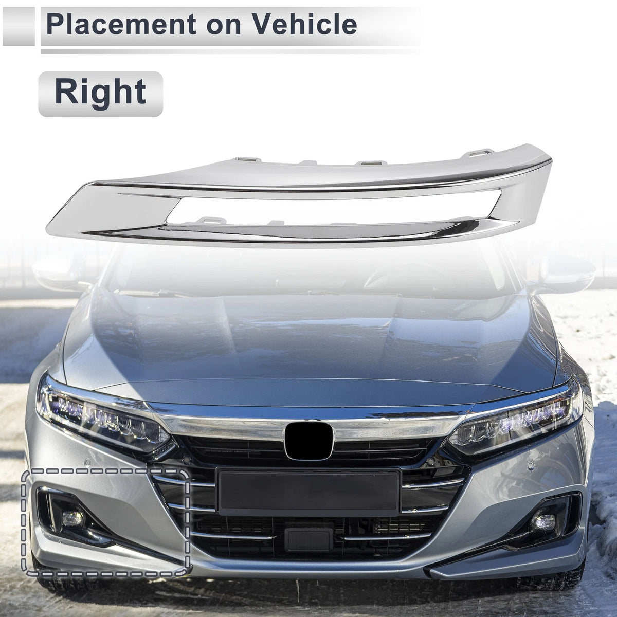 Front Right Fog Light Grill Replacement for Mercedes Benz GLK (2014–2016)