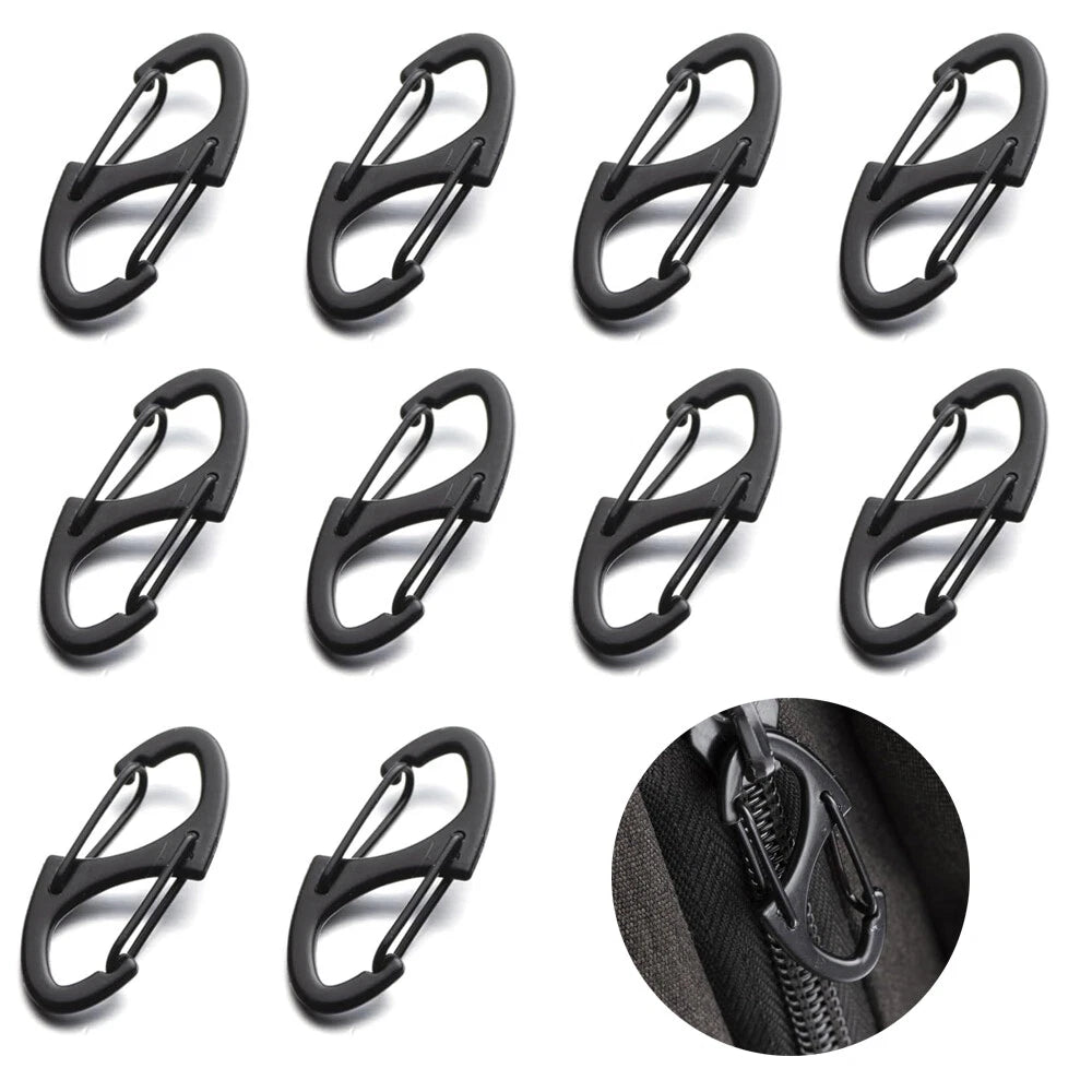 10Pcs Black Locking Zipper Clips For Backpack Travel Case Zipper Lock Anti-theft