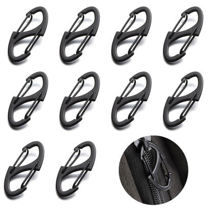 10Pcs Black Locking Zipper Clips For Backpack Travel Case Zipper Lock Anti-theft