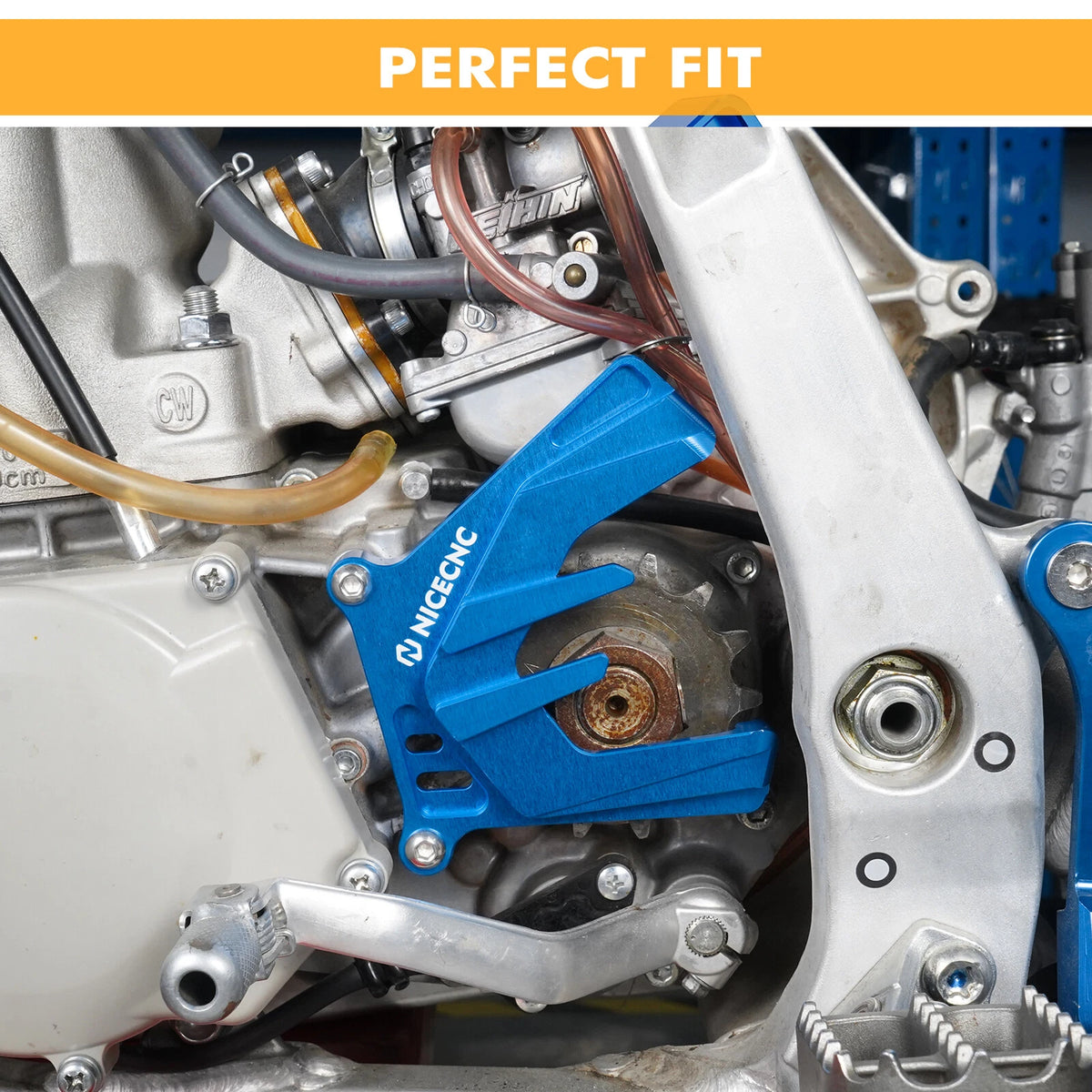 NICECNC Front Sprocket Cover Case Saver Chain Guard for Yamaha YZ250 (2000–2024)