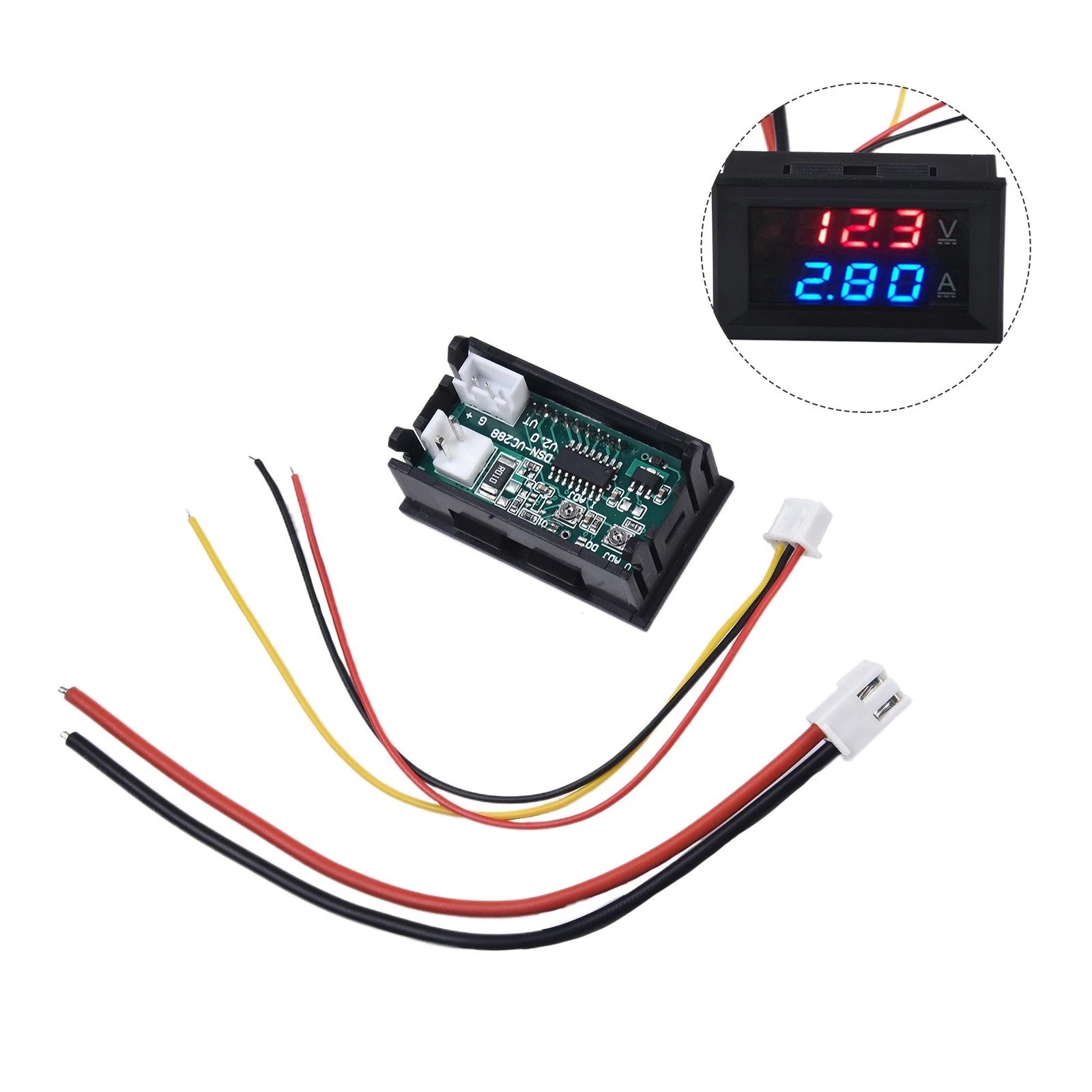 DC Voltmeter Amps Meter for Easy Visibility (0-28)