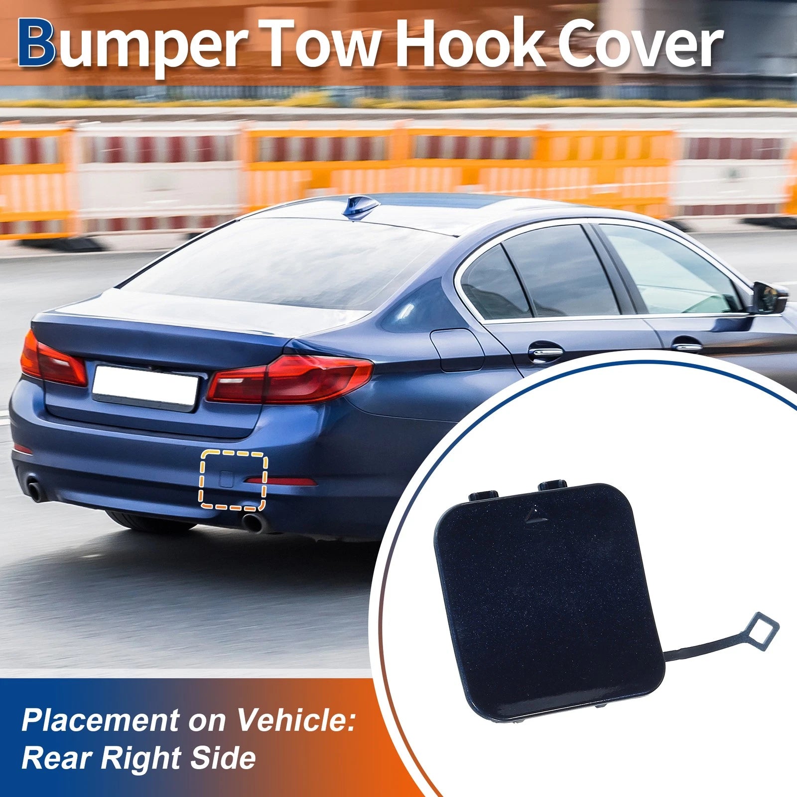 Rear Tow Hook Cover Replacement for BMW 530i 540i (2017–2023)