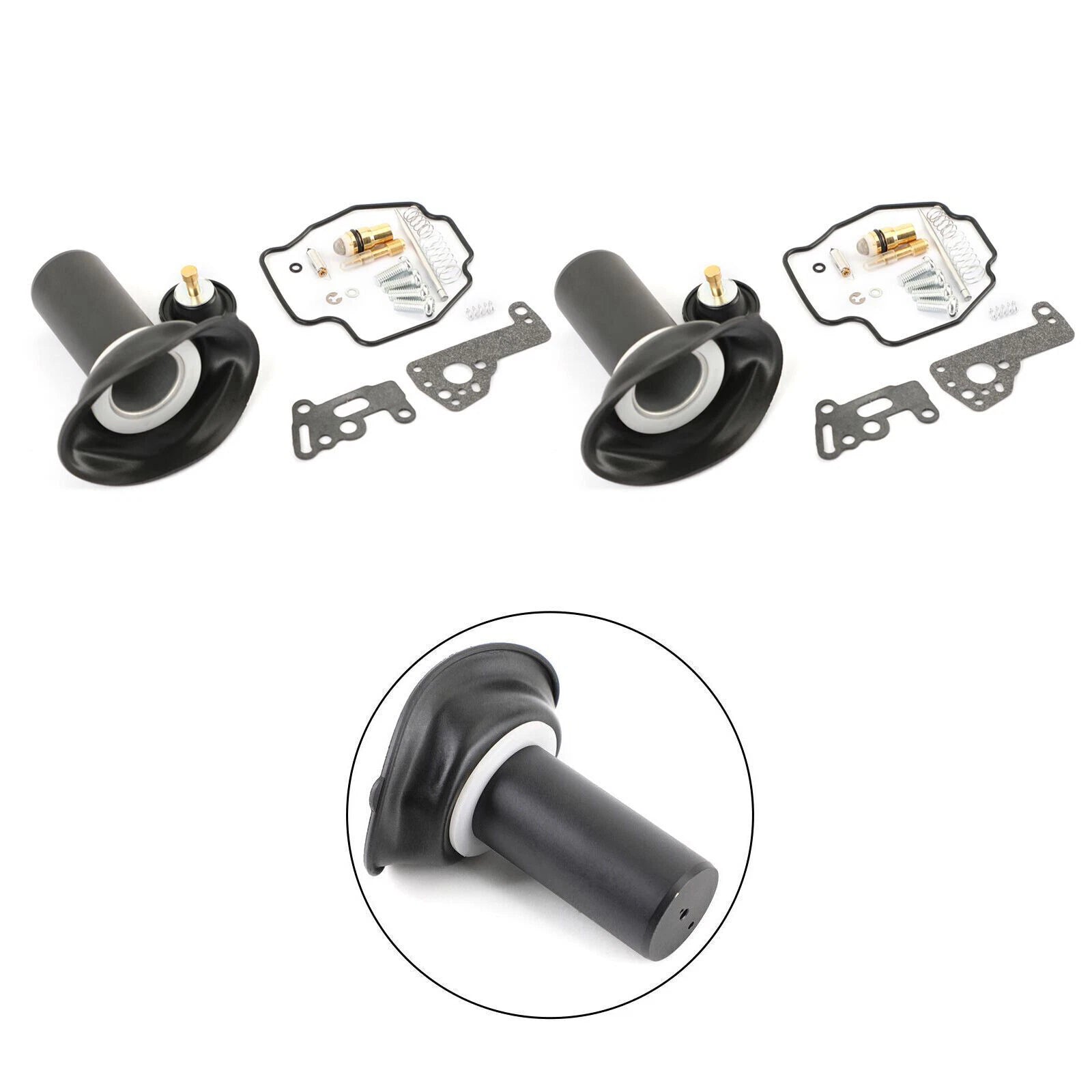 Set of 2 Carburetor Repair Kit Plunger Diaphragm for Yamaha Virago 535 (1990–2001)