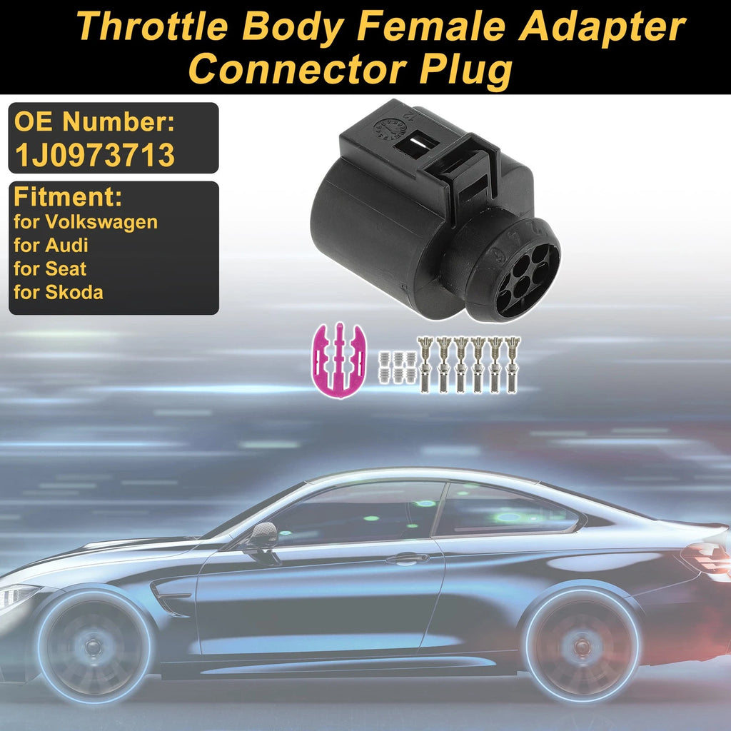Throttle Body Connector Cooling Fan Control Module Plug 6 Pin for VW Audi (2009–2022)