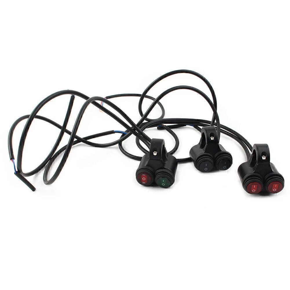 7/8'' Motor Handlebar Headlight Fog Spot Light Dual On Off Switch 12V Black 1pc