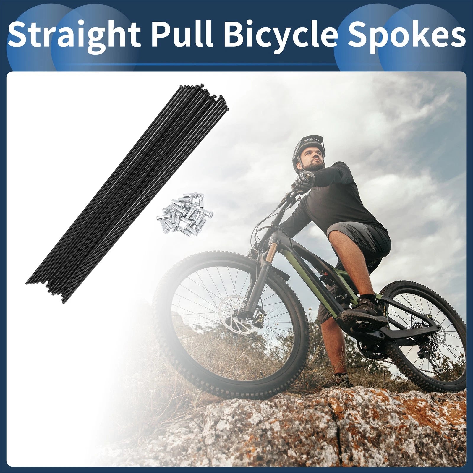 Straight Pull Bicycle Spokes 231mm Replacement Set for 14G Bike Wheels (—)