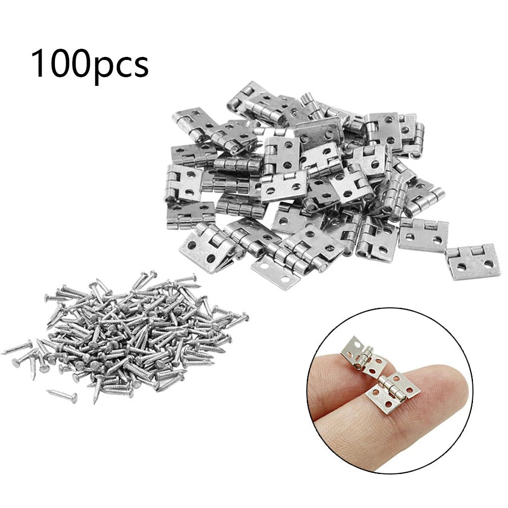 100pc Mini Metal Hinge for Craft Projects (8x10mm)