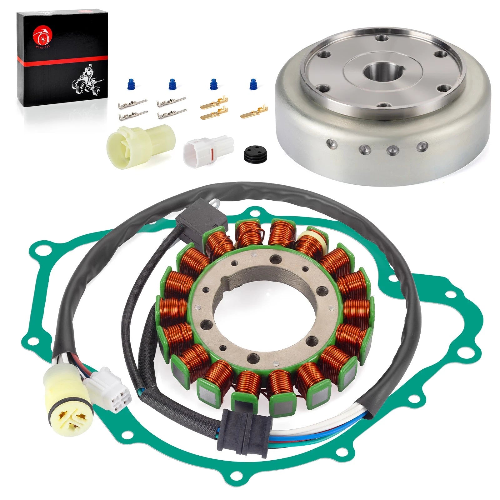 Flywheel & Stator & Gasket Kit for Yamaha Grizzly 660 YFM660F Rhino 660 YXR660F (2002–2008)