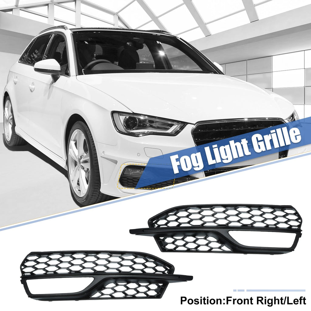 Pair Front Bumper Fog Light Grille for Audi A3 S-Line (2014–2016)